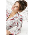 Bow Eiffel Tower Stretch Long Sleeve Women's 2 Piece Classic Pajamas (1X-3X)